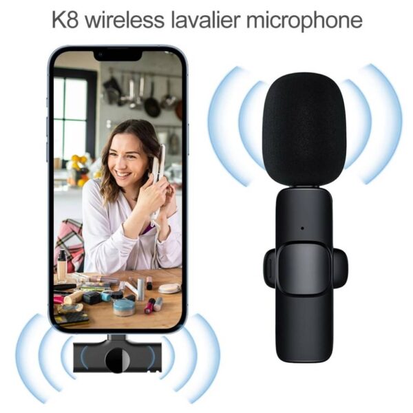 Micrófono para celular INALÁMBRICO Lavalier (Solapero) K8 Tipo C