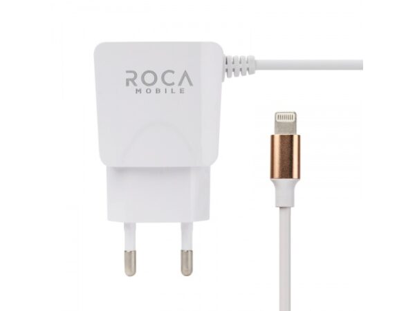 Cargador Inteligente ROCA 3.1A - Con 2entradas  USB +Cable  Lightning (tipo Iphone)