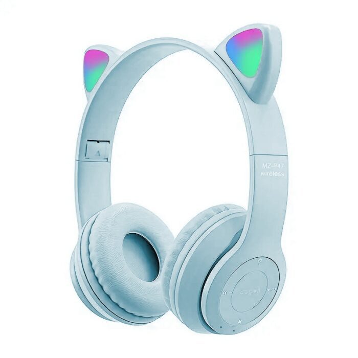 Auriculares Bluetooth P47M - Con orejas de gato y luces LED - Imagen 1
