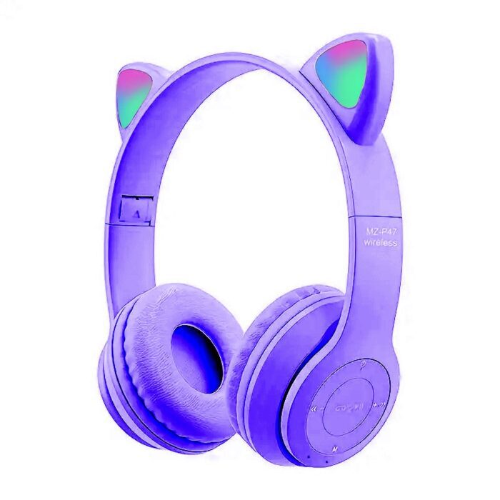 Auriculares Bluetooth P47M - Con orejas de gato y luces LED - Imagen 2