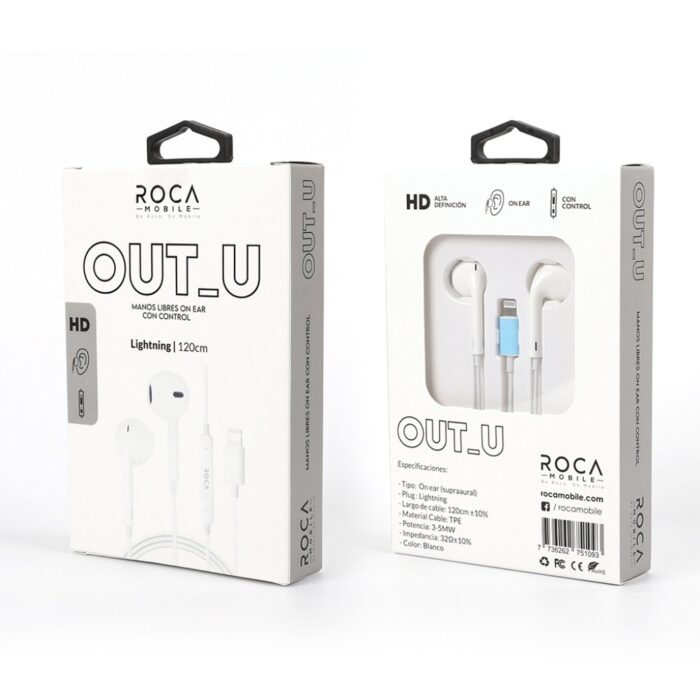 Auriculares Roca Out-U Lightning (IPhone) Blanco - Imagen 2