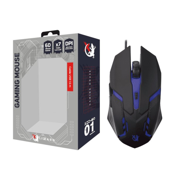 Mouse Gamer Cableado X-Lizzard - 2400 DPI con Luces RGB - Imagen 2