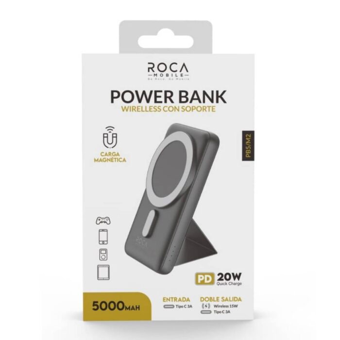 Power Bank Magnético ROCA PB5-2/MAG 5000mAh - Imagen 2