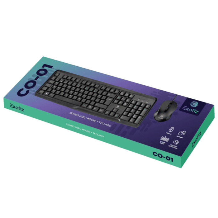 Combo Teclado y Mouse USB Cableado Exofiz - Imagen 6