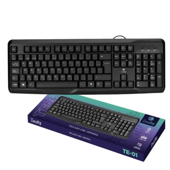 Teclado Inalámbrico USB Negro Exofiz - Imagen 1