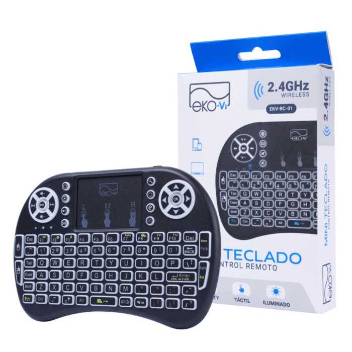 Mini Teclado Inalámbrico Control Remoto Negro Eko-Vi - Imagen 1