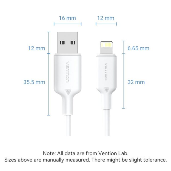 Cable Vention USB-A a Lightning 1m - 2.4A - Imagen 3