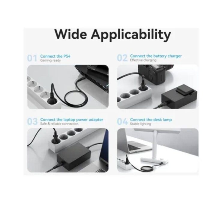 Cable de Poder Conector C7 1.8M / Negro Vention - Imagen 2