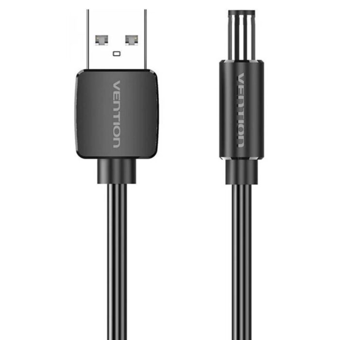 Cable USB-A a DC 5.5 mm 1M Negro Vention - Imagen 1