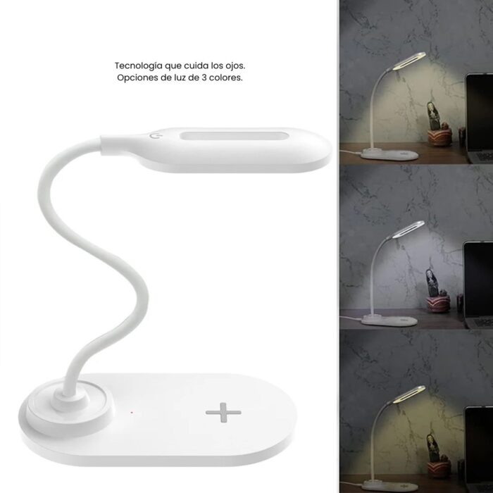 Lámpara LED con Cargador Inalámbrico de 15W HT-510 - Imagen 4