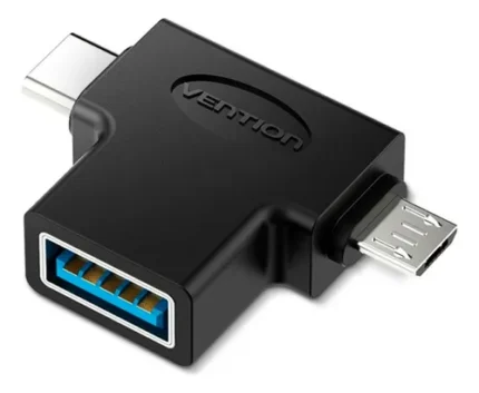 Adaptador OTG 2 en 1 USB 3.0 a USB-C y Micro USB