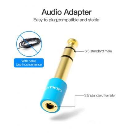 Adaptador de Audio 6.5mm a 3.5mm Macho/Hembra