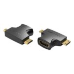 Adaptador 2 en 1 Mini y Micro HDMI a HDMI