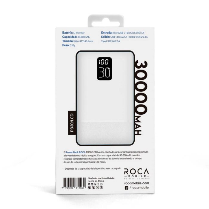 Power Bank ROCA PB30/LCD 30.000mAh - Imagen 4